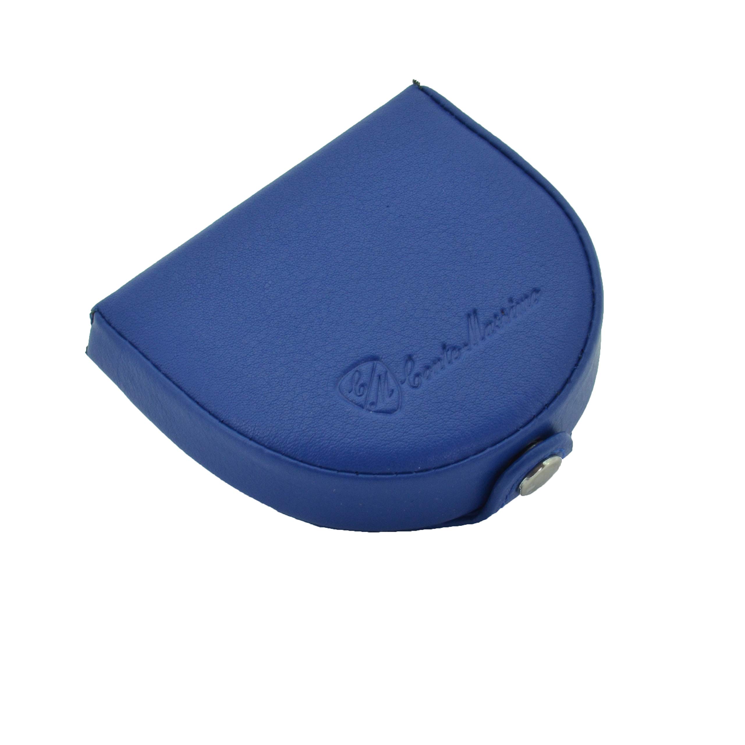 Conte Massimo Real Leather Horseshoe Coin Purse Tray Wallet Blue