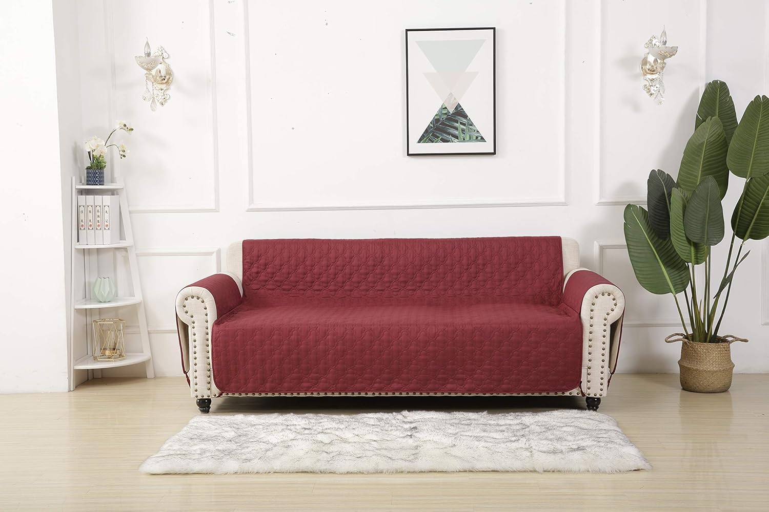 RBSC Home Sofa Cover with Side Pockets Waterproof Couch Cover for Dogs, Cats, Pets