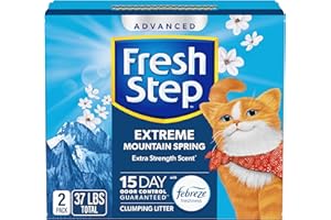 Fresh Step Advanced Extreme Clumping Litter with Febreze Freshness with Mountain Spring Scent, Fights Odor on Contact, 37 lbs. (2 x 18.5 lb. Box)