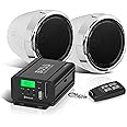 BOSS Audio Systems MC520B 3 Inch Motorcycle Speakers and Amplifier Stereo Sound System - Bluetooth, Weatherproof Full Range Speakers, 2 Channel Amplifier, Wireless Remote, Use With ATV UTV