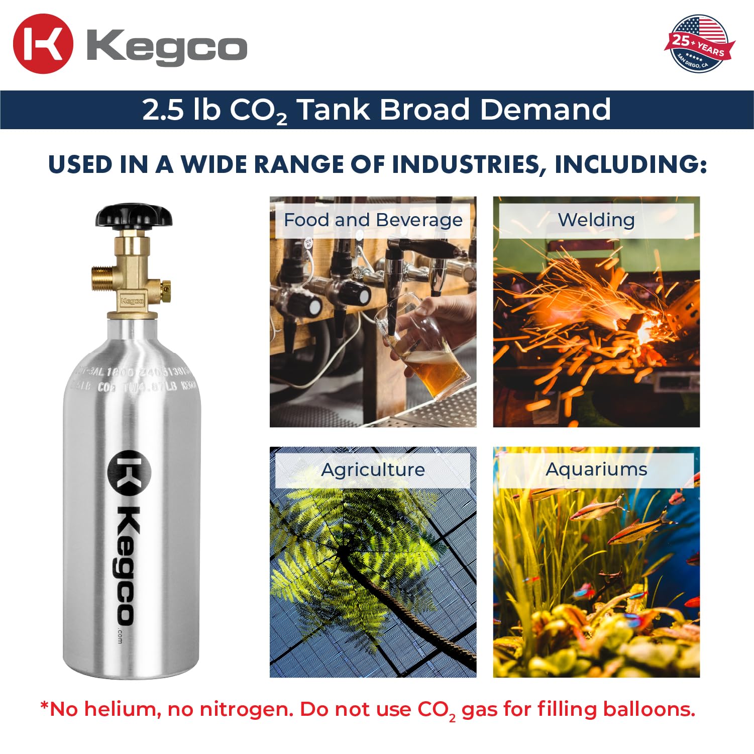 Kegco 2.5 lb. Aluminum Tank Co2 Cylinder
