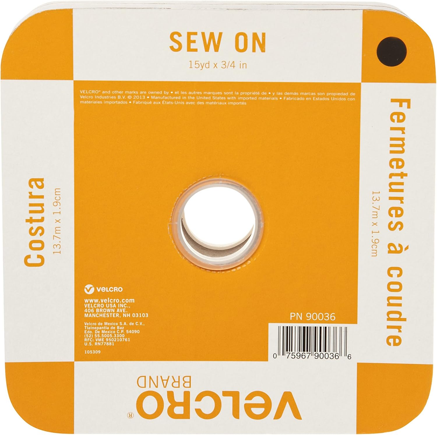 VELCRO Brand For Fabrics | Sew On Fabric Tape for Alterations and Hemming | No Ironing or Gluing | Ideal Substitute for Snaps and Buttons | Tape, 30in x 3/4in, White