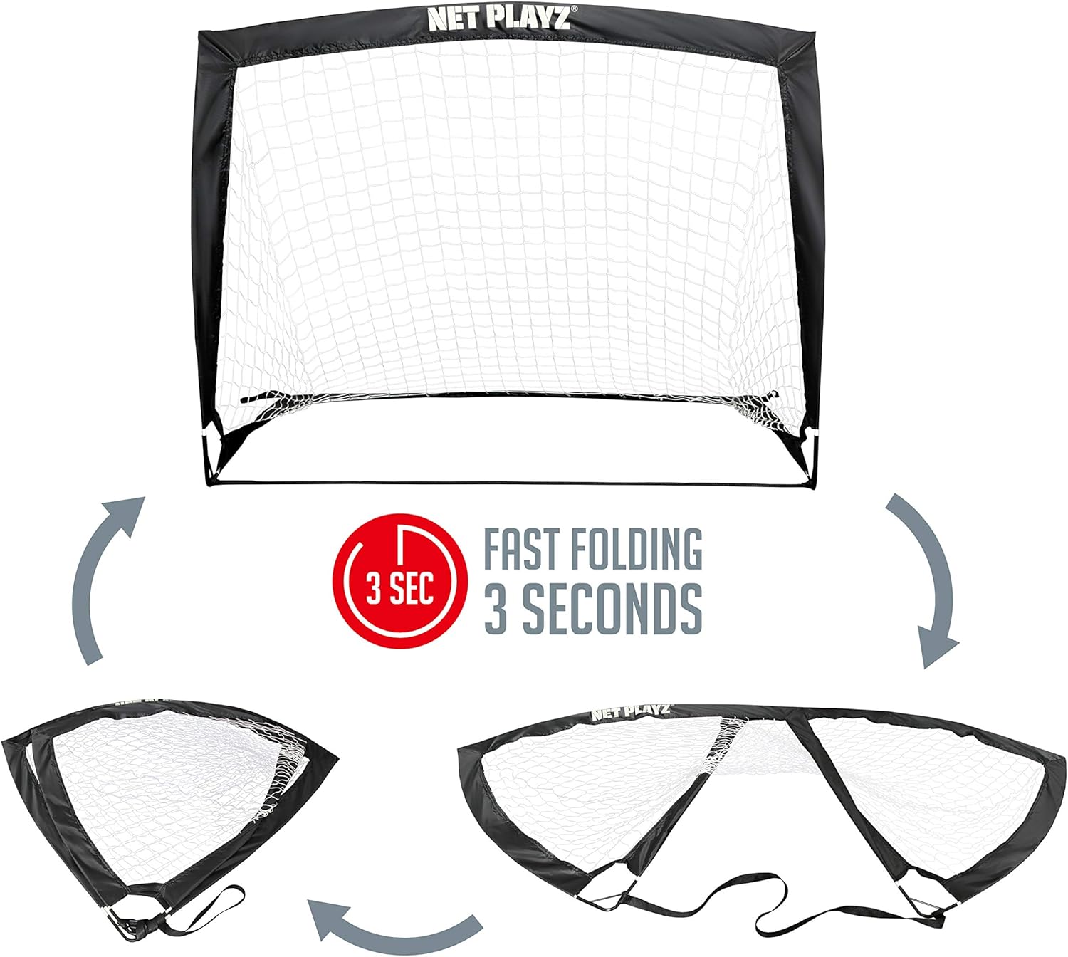 NET PLAYZ 4ftx3ft Easy Fold-Up Portable Training Soccer Goal, Set of 2 : Sports & Outdoors
