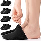 Sofier Women's Toe Socks Half No Show Cotton Covers for Mules,8 Pairs | Non-slip silicone grips,invisible cotton half toe liners,multi colors,size6-11,ideal for clogs,loafers,slip-ons,flats