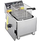 WeChef Electric Deep Fryer Countertop Deep Fryer with Basket 12L Stainless Steel Fryer for Restaurant and Home Use Easy to Cl