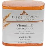 Clearly Natural Glycerine Soap Bar, Vitamin E, 3 Ea, 3count | Moisturizing, Whole Body Use, Maintains Skin pH Balance, Rinses Clean, No Sticky Residue, Packaging May Vary