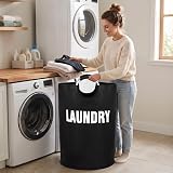 DOKEHOM 160L XX-Large Collapsible Laundry Basket Black XXL view 7