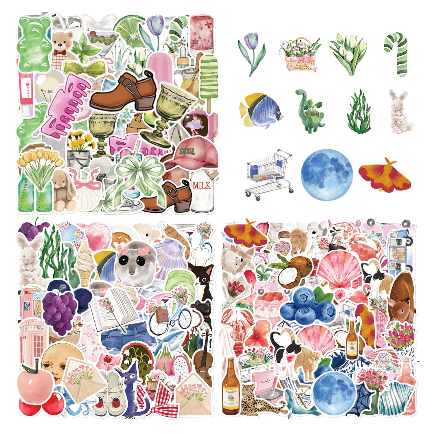 OODJVN 150 Aesthetic Stickers, Cute Graffiti Sticker Set, Creative Decorative Stickers, Suitable For Dressing Up Guitars, Water Cups, Suitcases.
