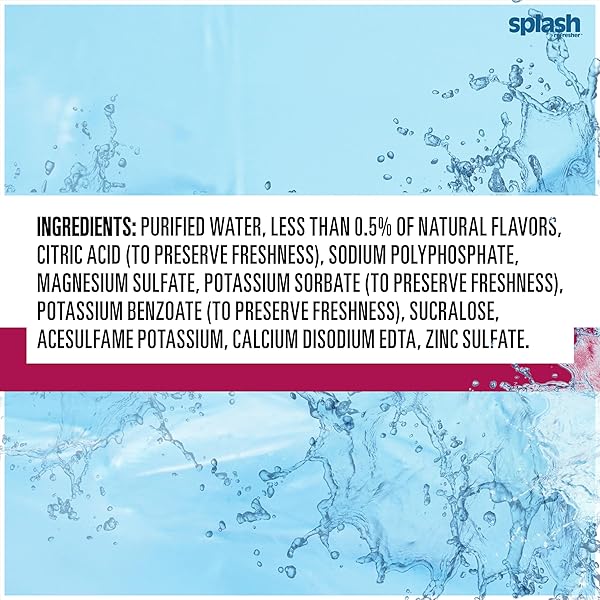 SPLASH REFRESHER FLAVORED WATER BOTTLES, WILD BERRY FLAVOR – 6-PACK, 16.9 FL OZ – REFRESHING FLAVORED BOTTLED WATER WITH ELECTROLYTES – ZERO SUGAR & ZERO CALORIES