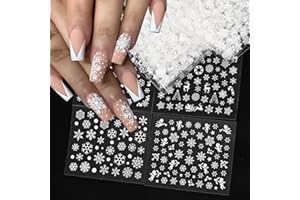 IDDFEVE 30 Sheets Winter/Christmas Nail Stickers, White Snowman Santa Elk Designs - DIY Nail Art Decals