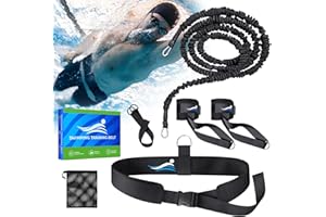 Swimming Training Belt - Swimming Aids for Adults, 8-25FT Adjustable Swimming Resistance Belt, Stationary Harness for Any Swi