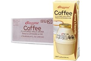 Binggrae Coffee Flavoured Milk Drink, Authentic Korean Beverage, 24 ��?200?mL Tetra Pak [4 Packs of 6], Sweet & Creamy Taste, 