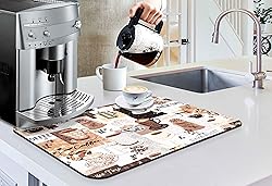 Coffee Bar mat Accessories for Countertop Absorbent