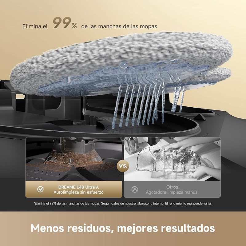 L40 Ultra A Negro Robot Aspirador Friegasuelo, Succión de 24,000 Pa