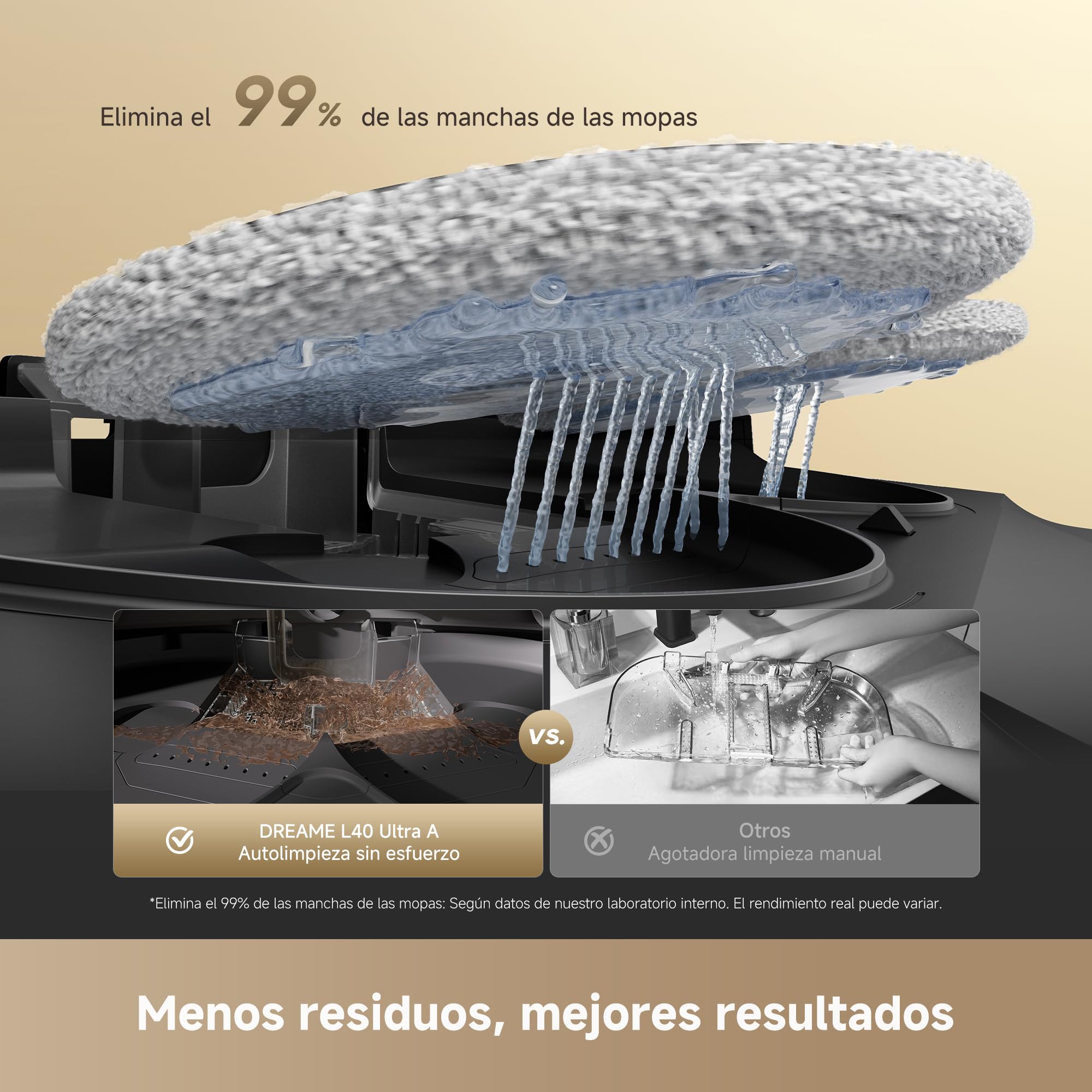 L40 Ultra A Negro Robot Aspirador Friegasuelo, Succión de 24,000 Pa