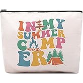 CEASQVAA Summer Gifts for Women Makeup Bag, In My Summer Camp Era Cosmetic Bag, Summer Camp Themed Accessories Travel Toiletry Makeup Organizer Zipper Pouch