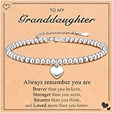 UNGENT THEM Silver Heart Charm Bracelet for Sister, Best Friends, Bestie, Daughter, Granddaughter, Niece, Birthday Christmas Valentines Day Gifts for Women