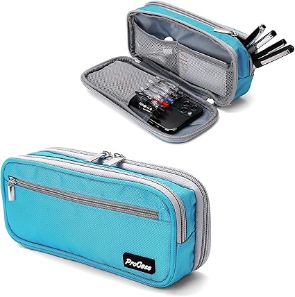 Amazon Co Jp Procase ペンケース 大容量 筆箱 シンプル 機能的 学生用 社会人用 多機能 ブルー 家電 カメラ