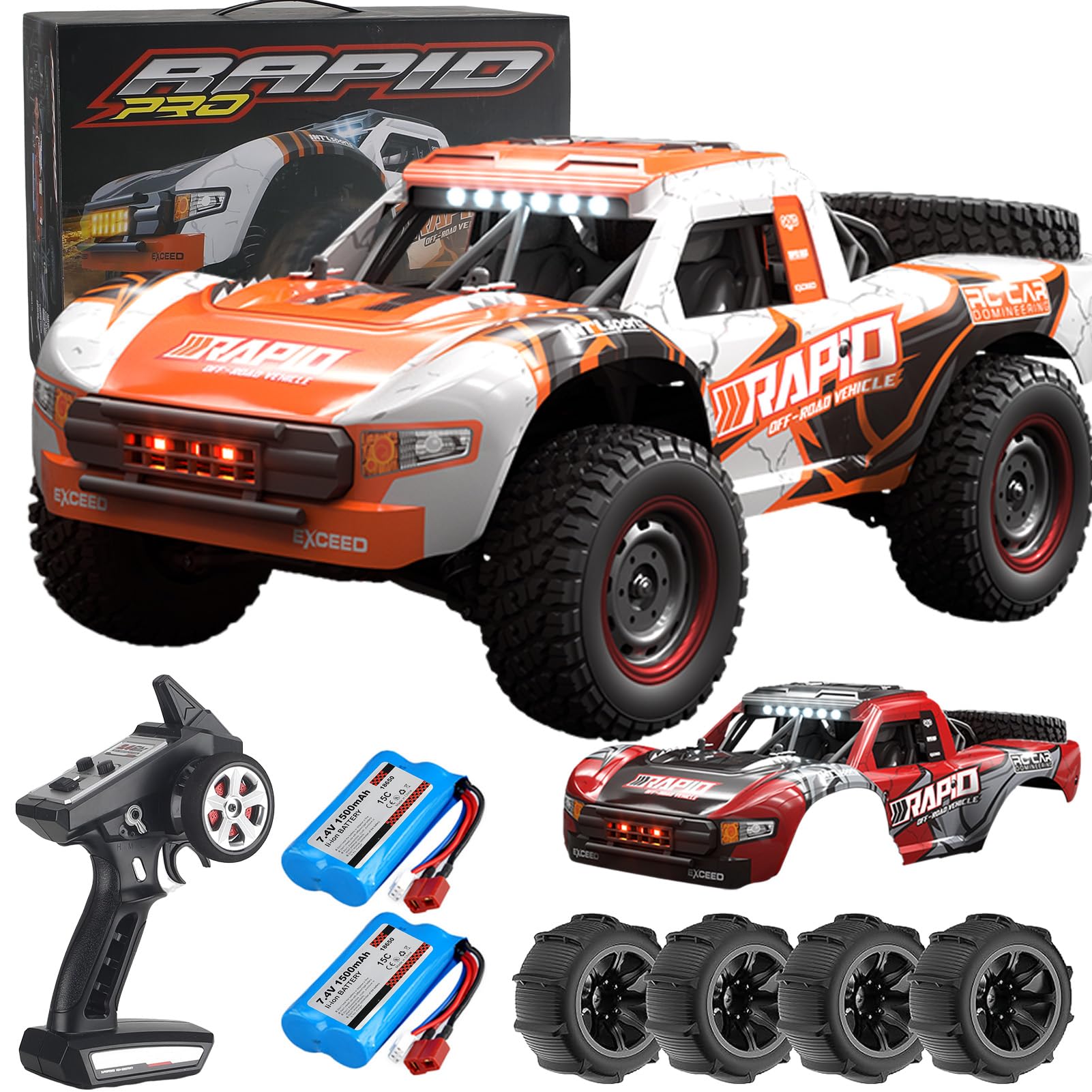 Yidedraw 1:14 Brushless RC Cars 70 KMH High Speed Remote Control Car All Terrain RC Trophy Truck for Adults Boys 4WD Off-Road RC Buggy Big Short Course Fast Monster Truck (RTR) — image 1