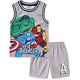 Marvel Spider-Man Miles Morales Avengers Boys Tank Top Shirt and Active Mesh Short Set for Toddlers and Big Kids
