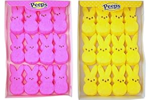 Peeps Easter Pink and Yellow Marshmallow Bunny Variety Pack, Pack of 2