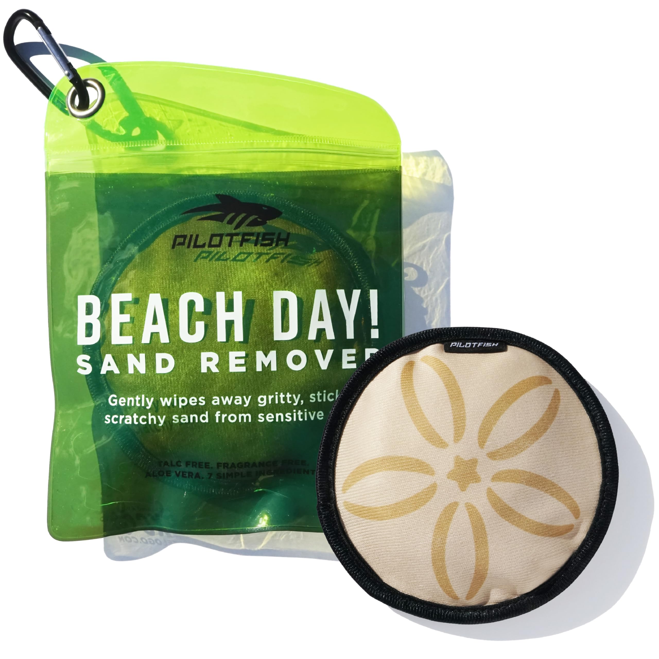 Pilotfish Beach Essentials Sand Remover Bag, Gentle Skin-Friendly Formula with 7 Natural Ingredients, Free of Talc and Fragrance, Sand Removal Beach Accessories, Must Haves, Gifts for Women