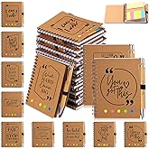 Resurhang 20 Sets Inspirational Notebook Bulk Christmas Employee Appreciation Gifts Spiral Weekly Planner Notebook with Sticky Note Bamboo Pens for Holiday Teacher Team Coworker Nurse Staff