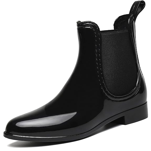 SAGUARO® Damen Kurzschaft Stiefel Gummistiefel Gummistiefeletten Regenstiefel Chelsea Boots