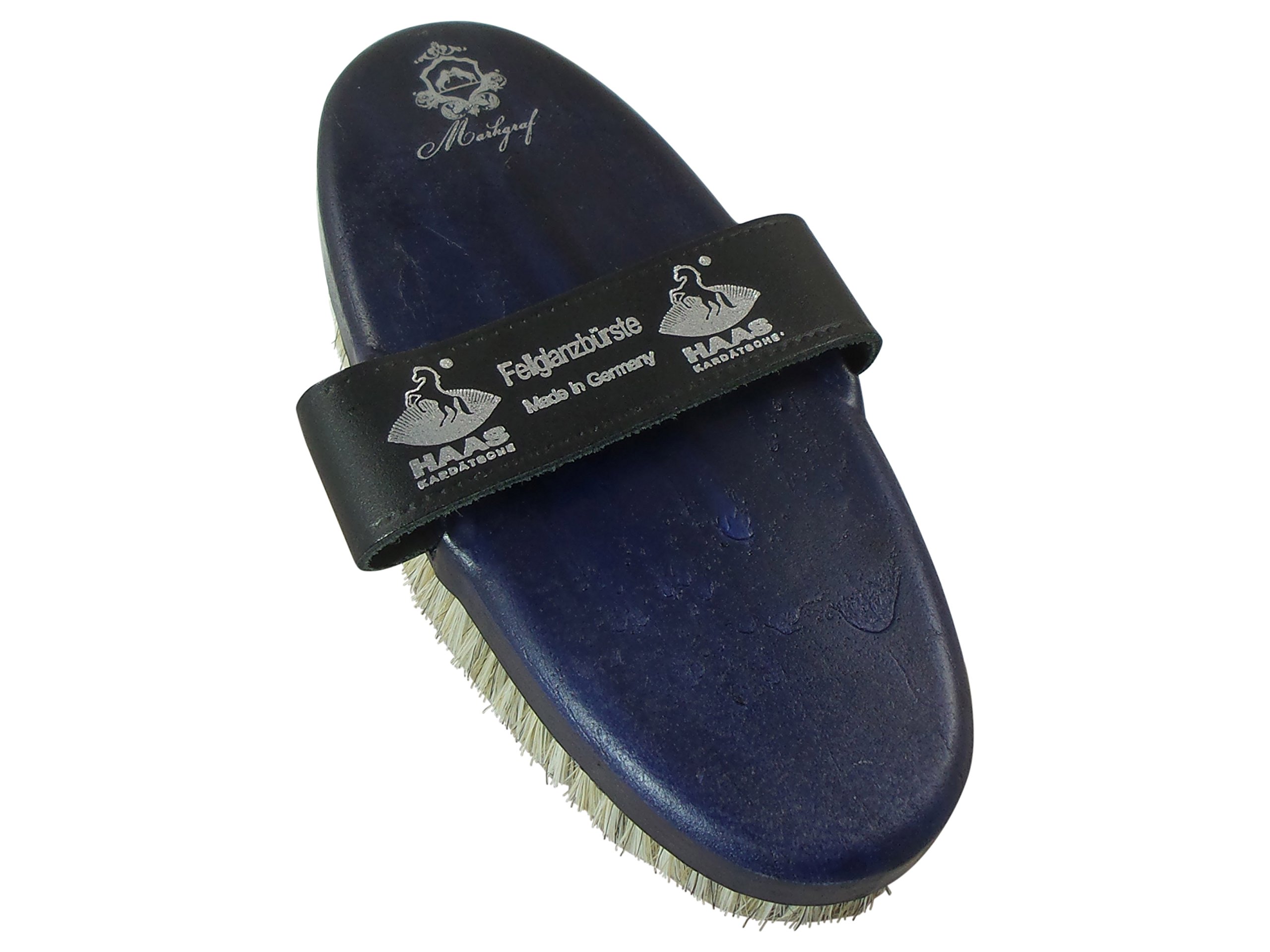 Horse brush -Fellglanz- dense white horsehair from Haas for Markgraf