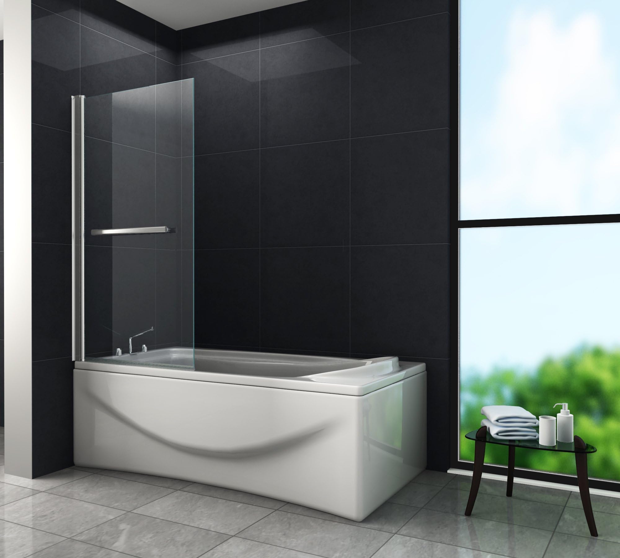 Real Glazing Shower Enclosure 80 x 140 cm QUODO Bath Shower Screen