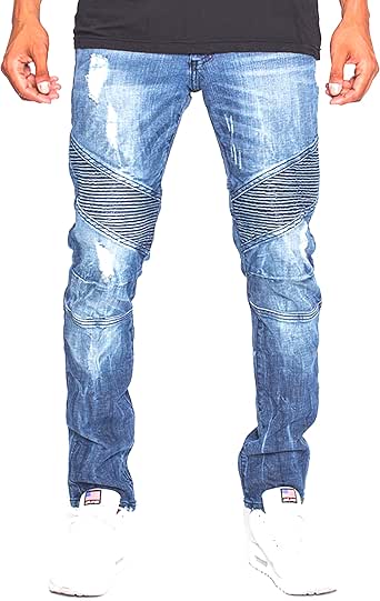 Golden Denim The Saga Roadster Biker Denim Jeans Blue Size 30 at Amazon