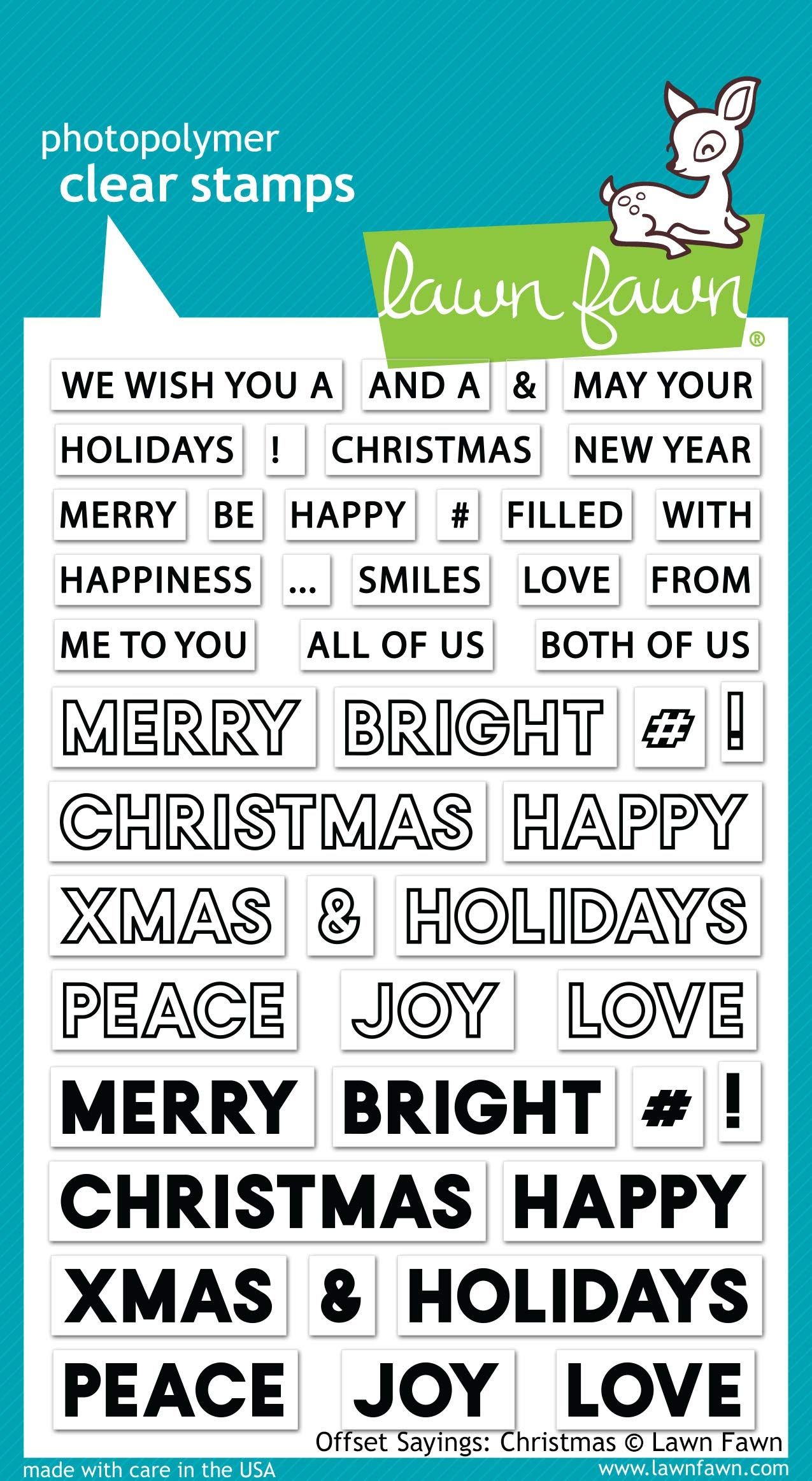 Lawn Fawn Offset Sayings: Christmas Clear Stamps
