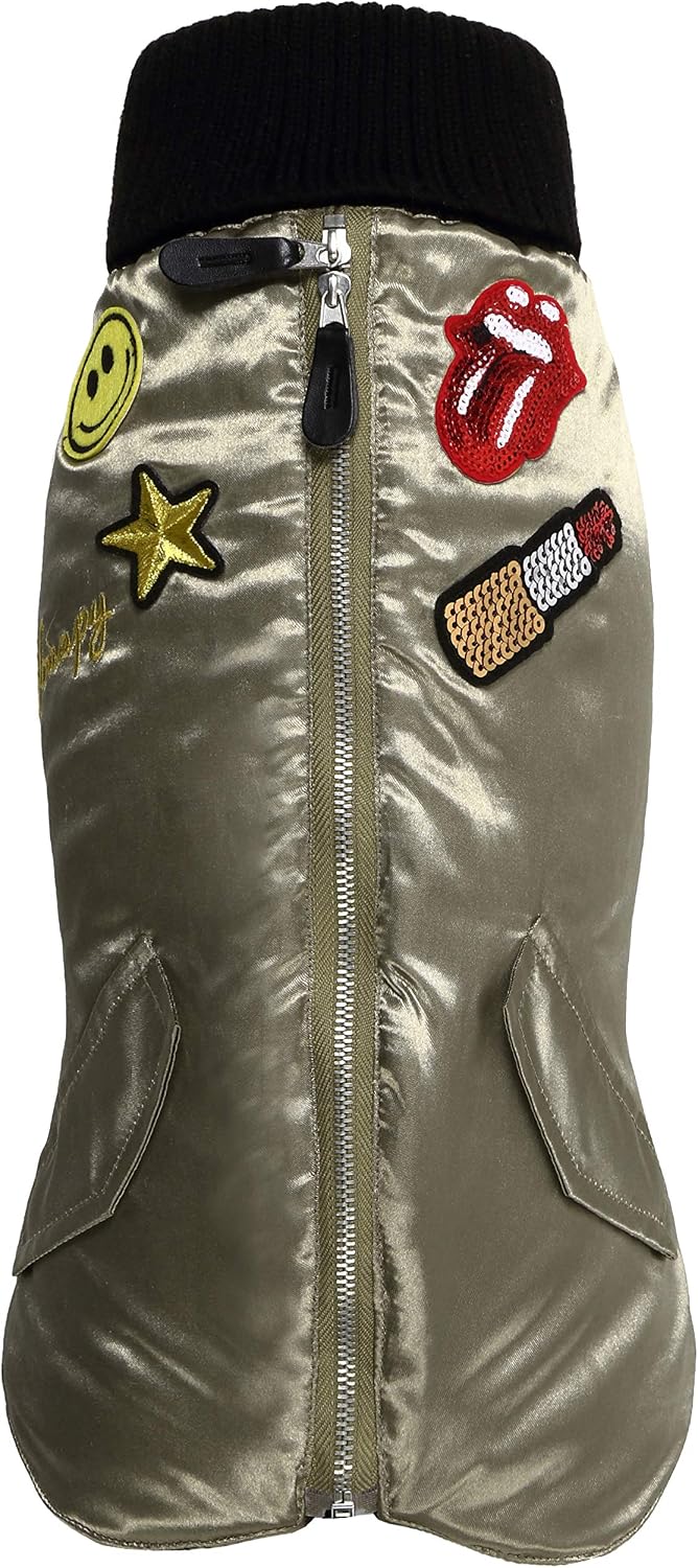 Wouapy 727442 Bomber Stone Dog Coat Khaki Size 42, XX Large