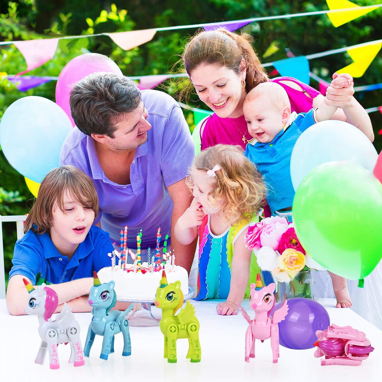 VAPCUFF Toys for 3 4 5 6 7 Year Old Girls, 4 Pack Easter Eggs Toys with Unicorn Easter Basket Stuffers for Kids Birthday Christmas Valentines Easter Party Favors Gifts for Kids Stocking Stuffers: Toys & Games