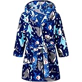 CROOUTN Kids Little Boys Girls Cartoon Hooded Bathrobe Toddler Robe Pajamas Sleepwear