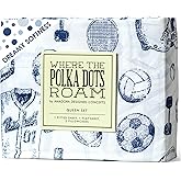 Kids Sports Bedding Set Twin Size, Super Soft Baseball, Football, Soccer Themed Bedsheets for Teens and Children, Wrinkle Resistant Premium Flat and Fitted Sheets for Boys and Girls Sports Room Décor