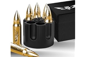 TF TAKEFLIGHT Metal Whiskey Stones - Valentines Day Gift for Him | 6 Steel Whiskey Rocks | Metal Ice Cubes to Chill Bourbon, Scotch in Your Whisky Glass - Cool Whiskey Gifts for Men, Boyfriend Valentines Day Gift