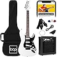 Best Choice Products 39in Full Size Beginner Electric Guitar Starter Kit w/Case, Strap, 10W Amp, Strings, Pick, Tremolo Bar - Glacier White