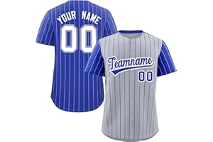 KXK Custom Stripe Baseball Jersey Personalized Pinstripe Sports Shirts Stitched Name Number for Men Women Youth