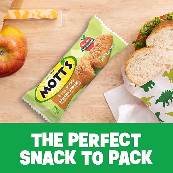 MOTT’S SOFT BAKED BARS, BANANA STREUSEL, MADE WITH APPLESAUCE, 6 CT, 5.76 OZ