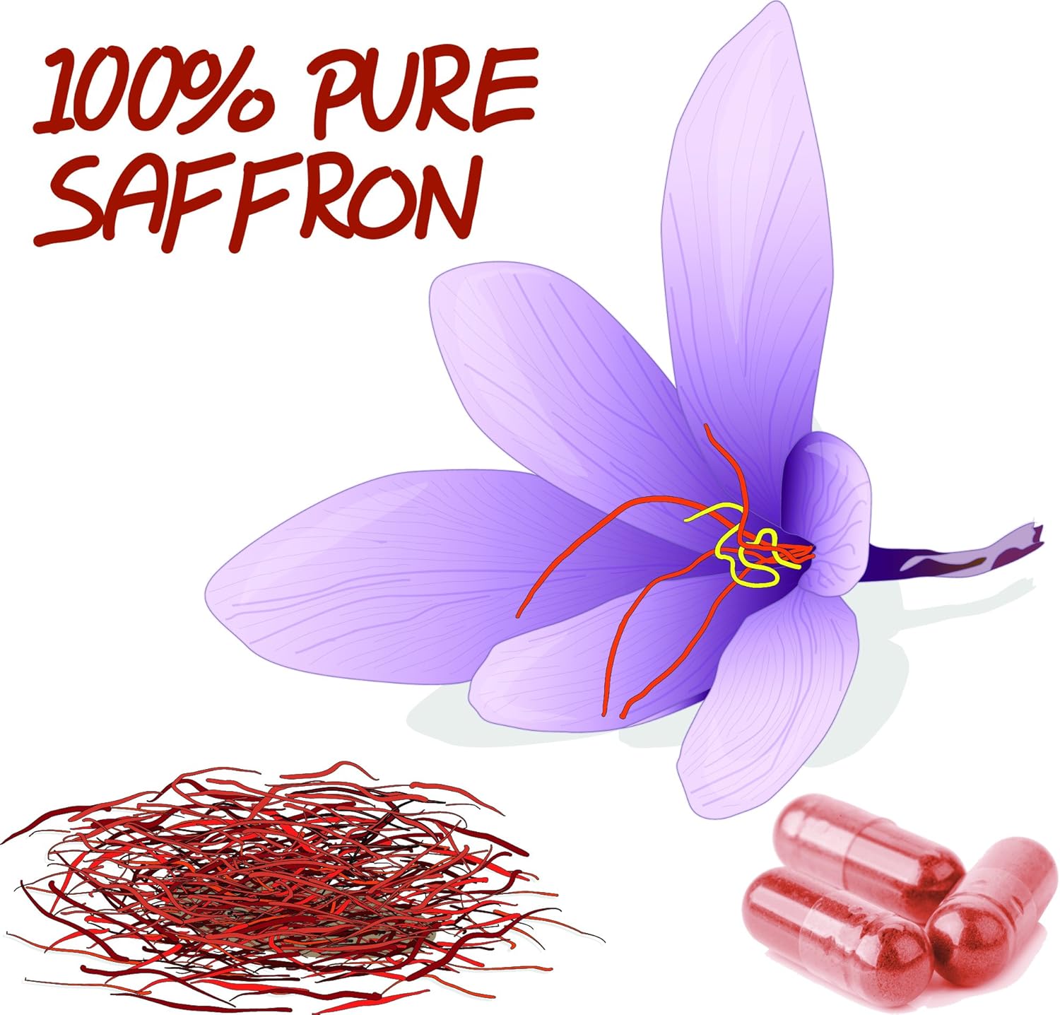 Extra Strength Saffron Extract 885 Vegetable CapsulesEnhance Mood, Increase Energy Level