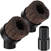 3 Pack Soft Horse Hair Vacuum Brush Attachment for Shark Vacuum Attachments-1 1/4" Round Vacuum Brush With 1-1/4" To 1-3/8" Adapter for shark brush Attachment and for Most Vacuum Cleaners Accessories