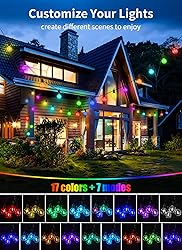 Brightown RGBW Outdoor String Lights, 58FT LED
