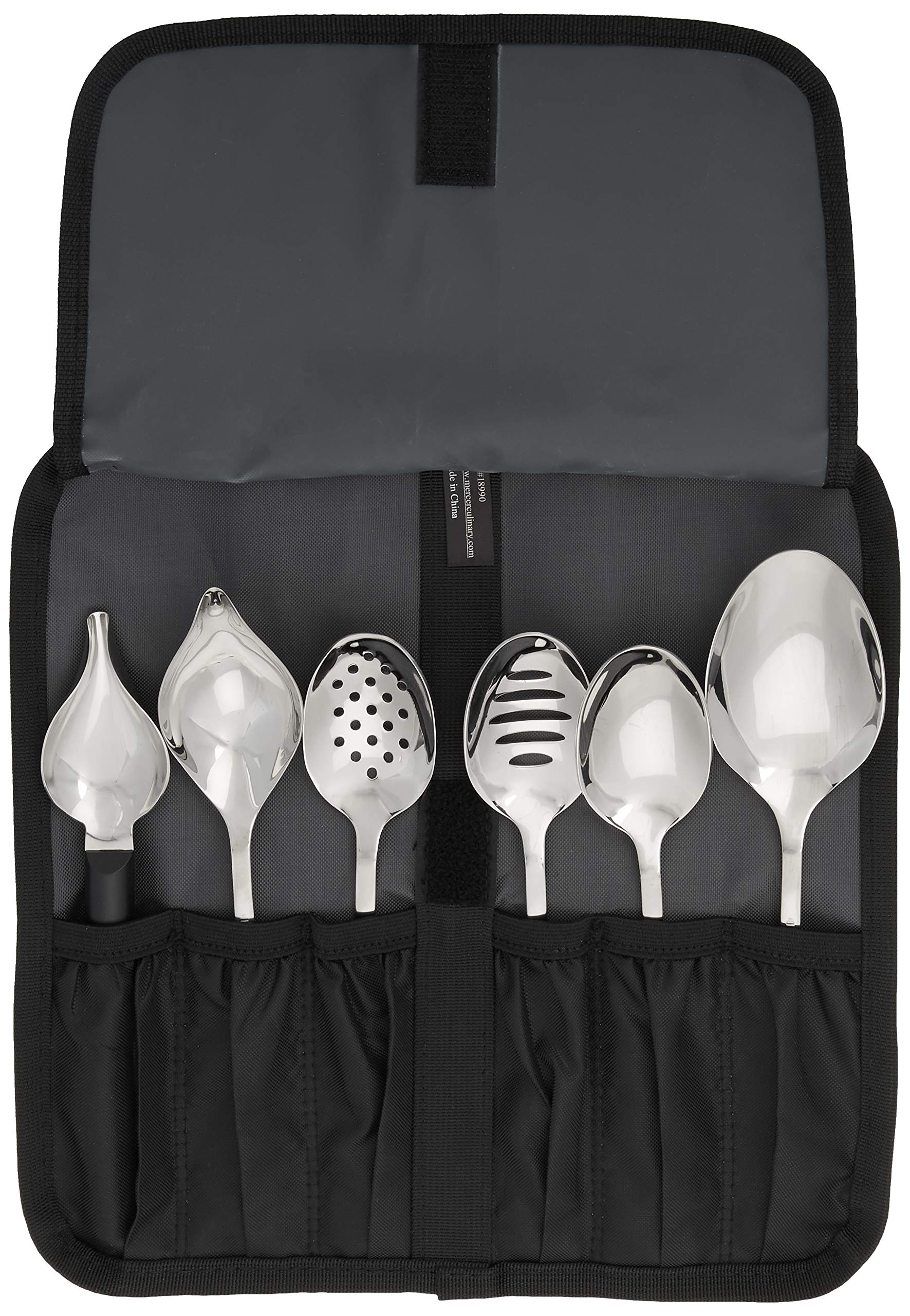 Mercer Culinary M35155 7-Piece Plating Spoons II Set, Stainless Steel, Silver, One Size