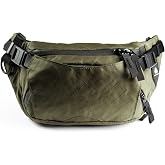 Falcon2L PRO Fanny Pack Crossbody Belt Bag for Men &amp; Women, Durable Slim Waist Sling Bag for Travel, Running, Hiking &amp; Dog Walking, Expandable Water-Resistant Pack with Adjustable Strap, Army Olive