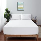 100% Egyptian Cotton Twin XL Size Fitted Sheet, 600 Thread Count Sateen | 16" Deep Pocket Fitted Sheet only, Durable Premium Cotton Sateen, Snug-Fit Bottom Sheet Only, White