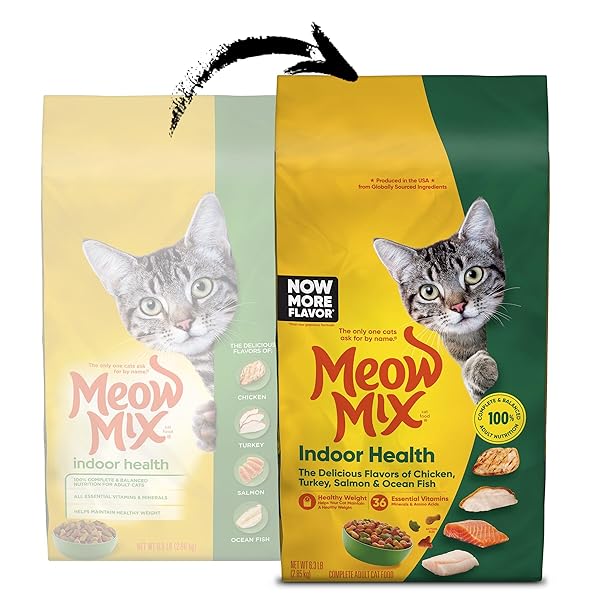 MEOW MIX INDOOR HEALTH DRY CAT FOOD, 6.3 POUND BAG