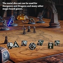 Banloga 7PCS Metal Dice Set for Dungeons and