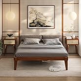 Bme Chalipa 14&rdquo; Solid Wood Full Bedframe, Japanese Joinery, Walnut