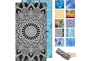 MARGELIFE Sand Proof Microfiber Beach Towels Adult –Quick Fast Dry Beach Oversized Accessories for Travel Swim Pool Yoga Camping Blanket Essentials Lightweight Must Haves Items Women Gifts Mandala